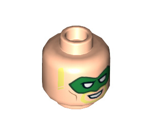 LEGO Light Flesh Green Arrow Minifigure Head (Recessed Solid Stud) (3626 / 36077)