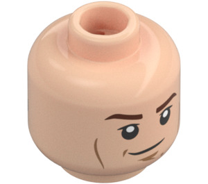 LEGO Lätt Hudfärgad Han Solo med Dark Blå Open Jacka och Dark Brun Ben (Smirk / Breathing Mask) Minifigur Huvud (Infälld solid knopp) (3626 / 34467)