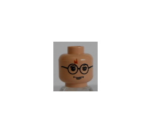 LEGO Licht Vleeskleurig Harry Potter Hoofd met Glasses en Rood Lightning Bolt (Veiligheids Stud) (3626)