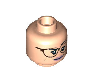 LEGO Light Flesh Head With Glasses (Recessed Solid Stud) (3626 / 28221)