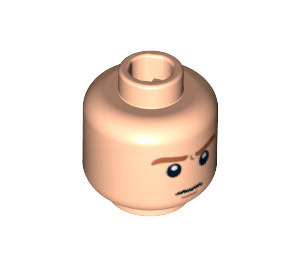 LEGO Light Flesh Head with Orange Eyebrows, Frown + Scared (Recessed Solid Stud) (10412 / 11372)