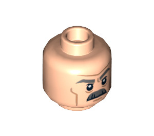LEGO Light Flesh J. Jonah Jameson Head (Recessed Solid Stud) (3626 / 11510)