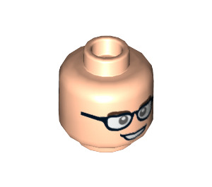 LEGO Helles Fleisch Leonard Hofstadter Minifigur Kopf mit fester Brille (vertiefte feste Noppe) (3626 / 31588)