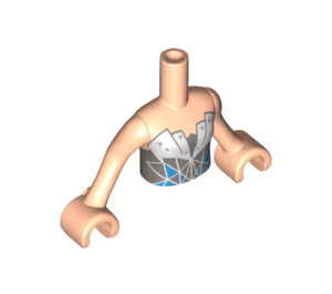 LEGO Helles Fleisch Livi, Flach Silber Layered Rock, Weiß oben Friends Torso (92456)