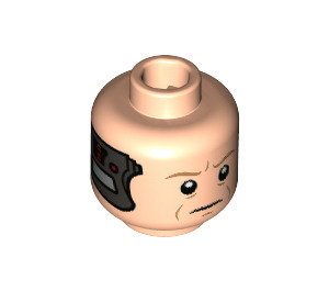 LEGO Carne chiaro Lobot con Arancione scuro Eyebrows Minifigure Testa (Perno solido incassato) (3626 / 39875)