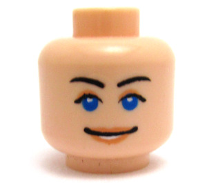 LEGO Light Flesh Marion Ravenwood Head with Scared / Smiling Pattern (Safety Stud) (3626 / 62718)