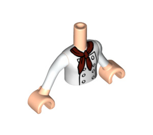 LEGO Leichtes Fleisch Mia Torso, mit Weiß Chef mit Buttons und rot Schal Button Muster (35677 / 92456)