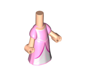 LEGO Light Flesh Micro Body with Long Skirt with Pink Dress (66570)