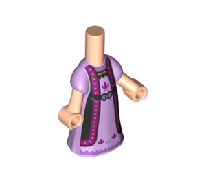 LEGO Leichtes Fleisch Micro Körper mit Lange Skirt mit Queen Iduna Purple oben (75859)