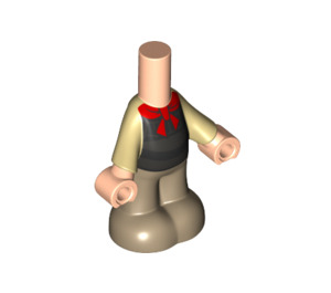 LEGO Leichtes Fleisch Micro Körper mit Trousers mit Schwarz oben mit rot Bow (66408)