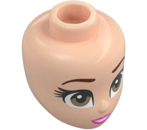 LEGO Light Flesh Minidoll Head with Dark Tan Eyes and Dark Pink Lips (Belle) (92198 / 101824)