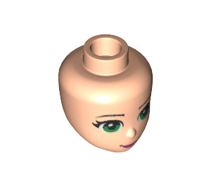 LEGO Light Flesh Minidoll Head with Emma Green Eyes, Pink Lips and Closed Mouth (11819 / 98704)