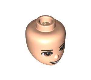 LEGO Light Flesh Minidoll Head with Light Brown Eyes and Open Smiling Mouth (19611 / 38614)