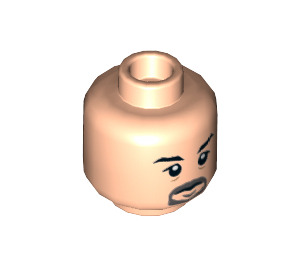 LEGO Light Flesh Minifig Head with Black Goatee and Eyebrows (Recessed Solid Stud) (3626 / 21947)