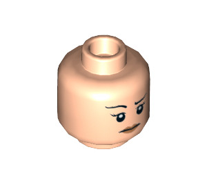 LEGO Beige Léger Minifigurine Tête avec Eyelashes et Mince Noir Eyebrows (Montant solide encastré) (3626 / 23941)