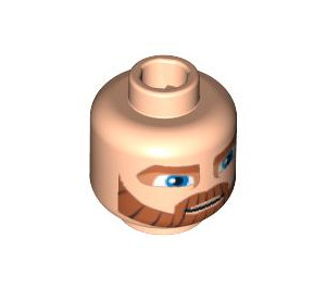LEGO Light Flesh Minifigure Head Cartoon Style with Thick Beard (Safety Stud) (3626 / 63559)