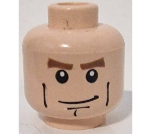 LEGO Lätt Hudfärgad Minifigur Huvud med Chin Dimple & Cheek Lines Dekoration (Säkerhetsknopp) (3626 / 48151)