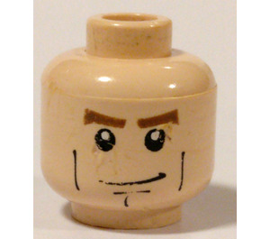 LEGO Light Flesh Minifigure Head with Chin Dimple & Cheek Lines Decoration (Safety Stud) (3626 / 48151)