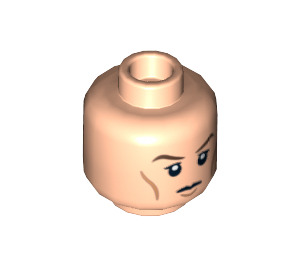 LEGO Beige Léger Minifigurine Tête avec Décoration (Montant solide encastré) (3626 / 10685)