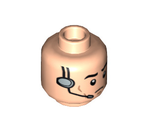 LEGO Leichtes Fleisch Minifigure Kopf mit Dekoration (Einbau-Vollbolzen) (3626 / 16238)