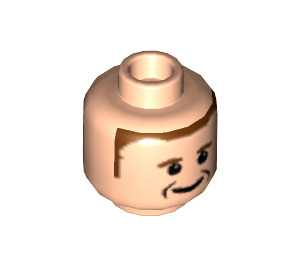 LEGO Leichtes Fleisch Minifigure Kopf mit Dekoration (Sicherheitsbolzen) (3626 / 50455)