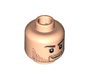 LEGO Leichtes Fleisch Minifigure Kopf mit Dekoration (Sicherheitsbolzen) (88560 / 91851)