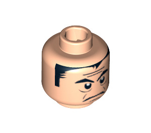 LEGO Leichtes Fleisch Minifigure Kopf mit Frown und Forehead Lines (Sicherheitsbolzen) (3626 / 63167)