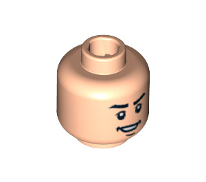 LEGO Light Flesh Minifigure Head with Open Lopsided Grin and Chin Dimple (Safety Stud) (3626 / 62277)