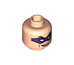 LEGO Light Flesh Minifigure Head with Purple Eye Mask (Safety Stud) (3626 / 57106)