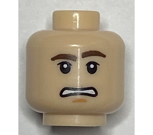 LEGO Helles Fleisch Minifigur Kopf mit Scared Gesicht und Snow Schutzbrille mit Bandana (Han Solo) (Vertiefte feste Noppen) (3626)