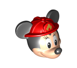 LEGO Light Flesh Minnie Mouse Head with Fire Helmet  (78215)