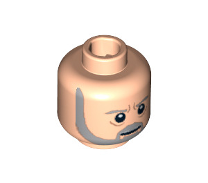 LEGO Leichtes Fleisch Obi-Wan Kopf mit Grey Beard (Einbau-Vollbolzen) (88838 / 93185)