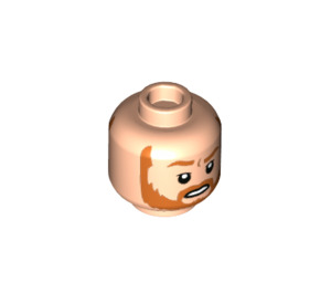 LEGO Light Flesh Obi-Wan Kenobi Head with dark orange beard (Recessed Solid Stud) (3626 / 100485)