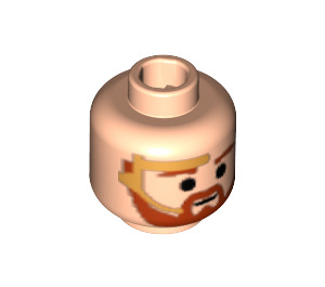 LEGO Light Flesh Obi-Wan Kenobi Head with Golden Headset (Safety Stud) (54609 / 74109)