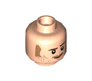 LEGO Light Flesh Owen Grady Minifigure Head (Recessed Solid Stud) (3626 / 38178)
