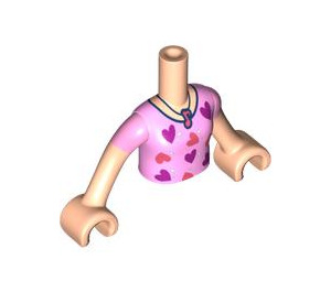 LEGO Leichtes Fleisch Paisley (Bright Pink Shirt mit Coral/Dark Pink Herzen) Friends Torso (73141 / 92456)