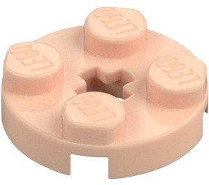 LEGO Light Flesh Plate 2 x 2 Round with Axle Hole (with '+' Axle Hole) (4032)