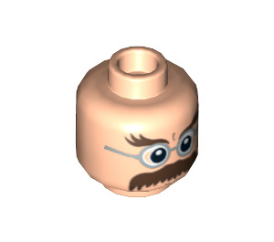 LEGO Light Flesh Professor Flitwick Head (Safety Stud) (3626 / 92805)