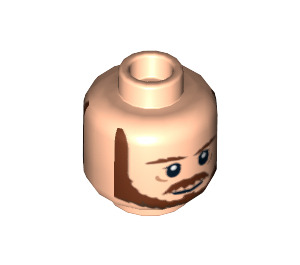 LEGO Light Flesh Qui-Gon Jinn Head (Recessed Solid Stud) (3626 / 10691)