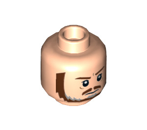 LEGO Light Flesh Qui-Gon Jinn without Cape Minifigure Head (Recessed Solid Stud) (3626 / 29853)