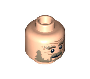 LEGO Light Flesh Radagast Minifigure Head (Recessed Solid Stud) (3626 / 15960)