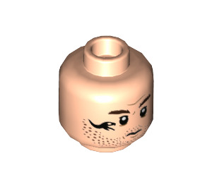 LEGO Light Flesh Rainn Delacourt Minifigure Head with Snake Tatoo (Recessed Solid Stud) (3626 / 79388)
