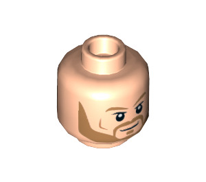 LEGO Lätt Hudfärgad Thor med Dark Blå Kostym och Stretchy Kappa Minifigur Huvud (Infälld solid knopp) (3626 / 20994)