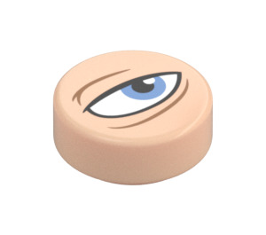 LEGO Light Flesh Tile 1 x 1 Round with Blue Eye (Right) (35380)