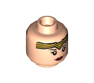 LEGO Beige Léger Wonder Femme Minifigurine Tête (Montant solide encastré) (3626 / 25786)