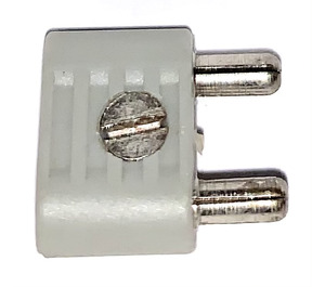 LEGO Gris claro 2 Pin Electric Conector (Redondeado estrecho con pasadores transversales)