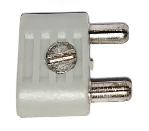 LEGO Light Gray 2 Pin Electric Connector (Rounded Narrow with Cross-Cut Pins)