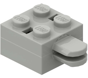 LEGO Light Gray Arm Brick 2 x 2 Arm Holder without Hole and 1 Arm