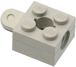 LEGO Light Gray Arm Brick 2 x 2 with Arm Holder with Hole and 1 Arm