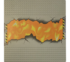 LEGO Gris clair Plaque de Base 32 x 32 8-Stud Droit Road avec Lava